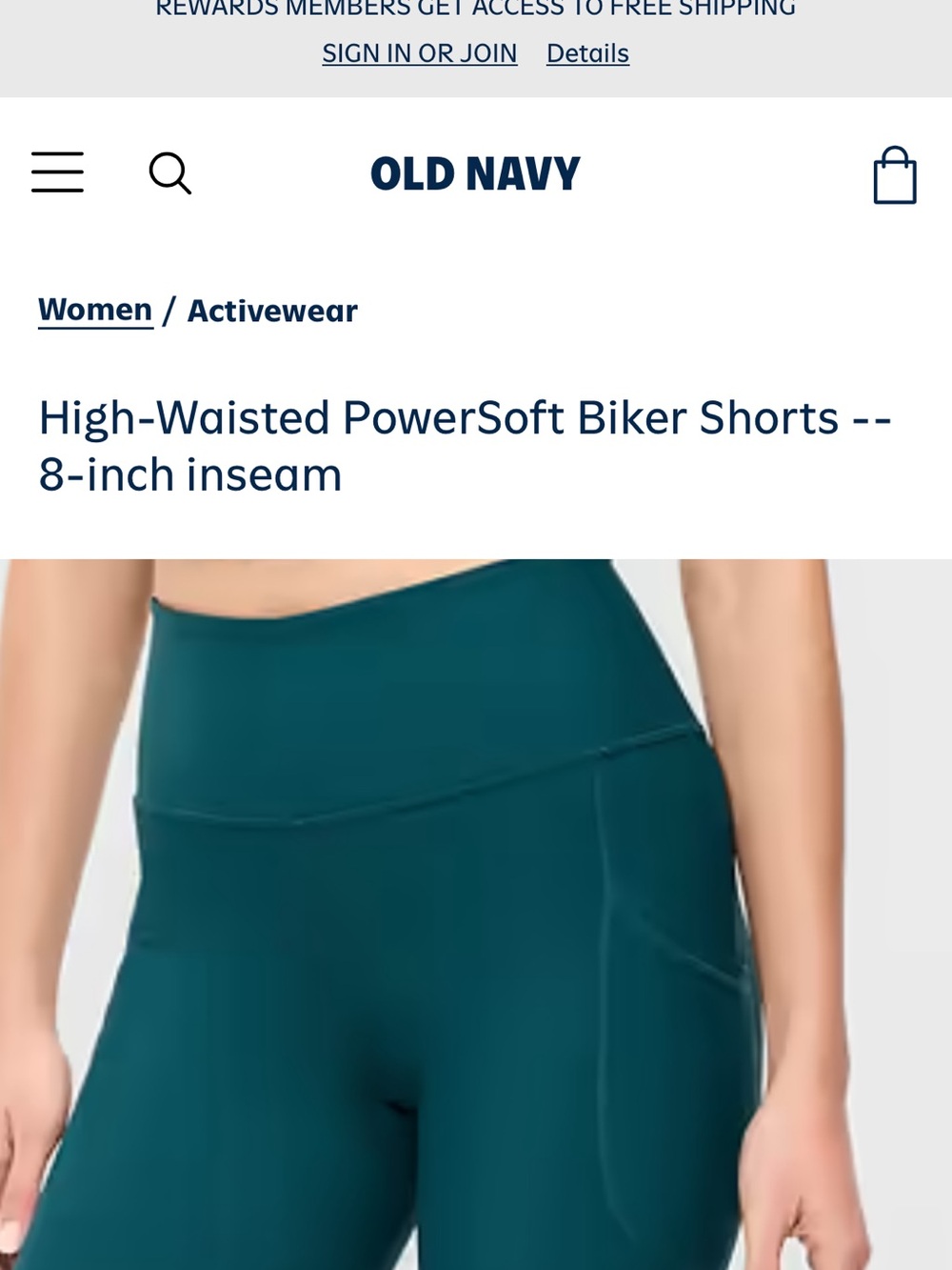 Old Navy Black High-Rise Bike Shorts with Side Pockets
